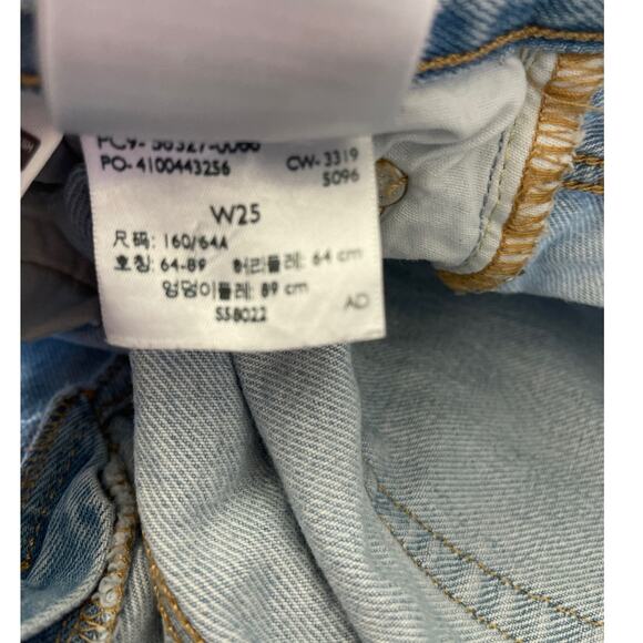 Levi’s 501‎ Destroyed High-Rise Cutoff Button Fly Premium Jeans Shorts Size 25 - Picture 9 of 9